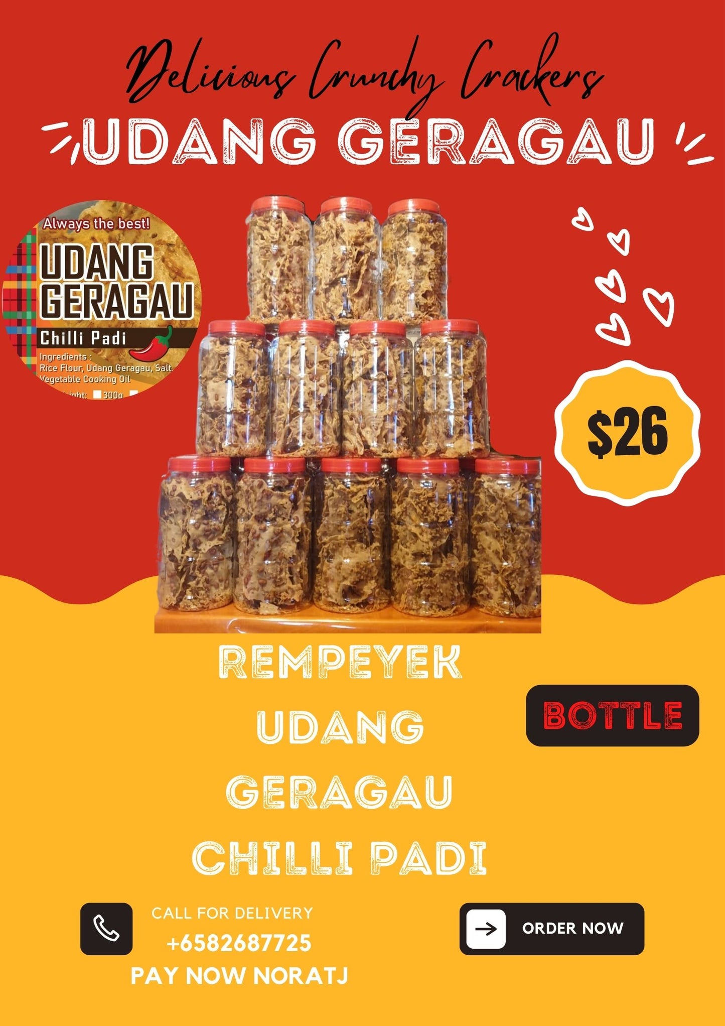 REMPEYEK UDANG GERAGAU CHILI PADI BOTTLE