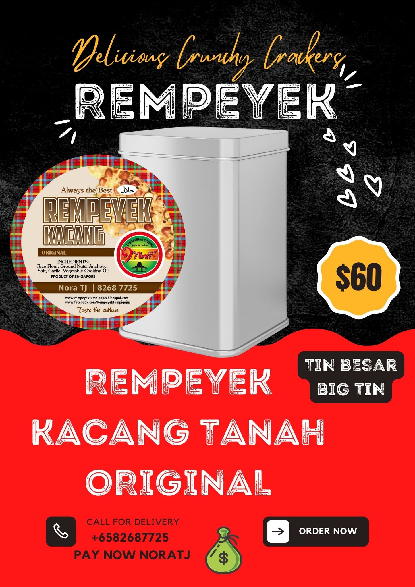 REMPEYEK KACHANG TANAH ORIGINAL TIN BESAR