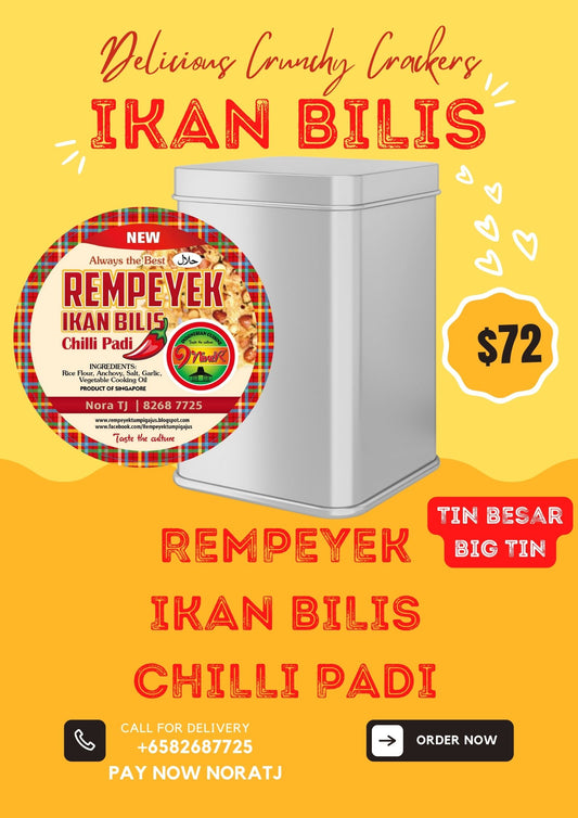 REMPEYEK IKAN BILIS CHILI PADI  BIG TIN