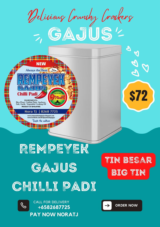 REMPEYEK GAJUS CHILI PADI  BIG TIN