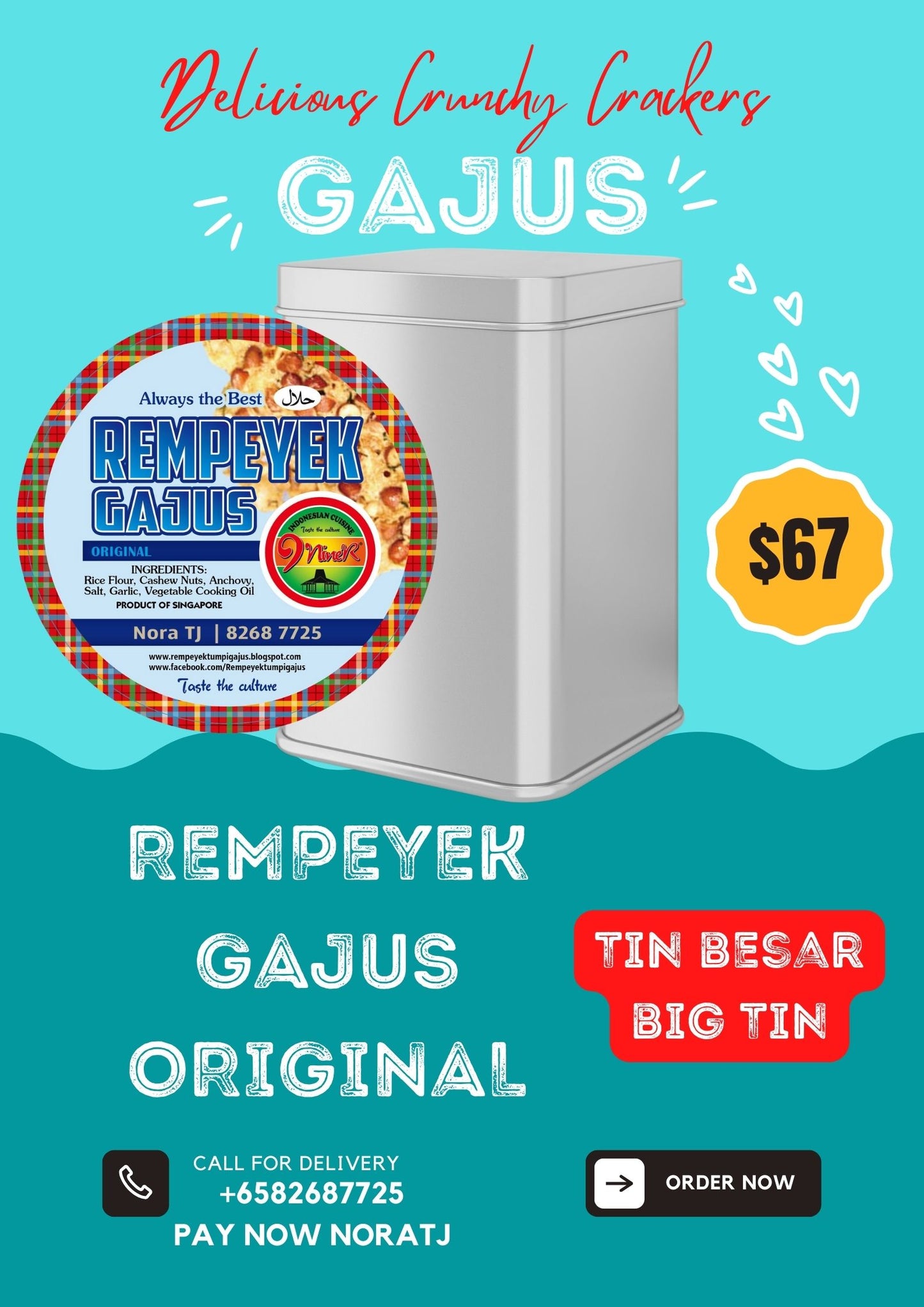 REMPEYEK GAJUS ORIGINAL BIG TIN