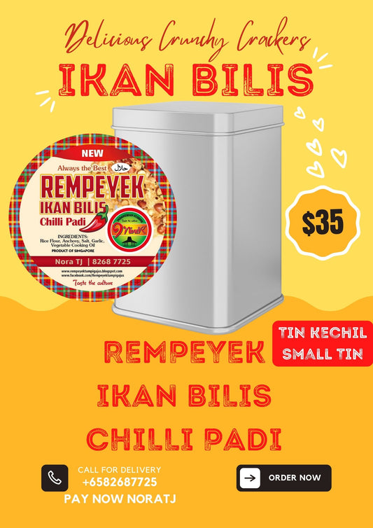 REMPEYEK IKAN BILIS CHILI PADI SMALL TIN